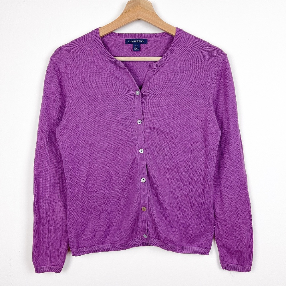 LANDS END, Purple Button Front Cardigan Size XS | Y2K Womens